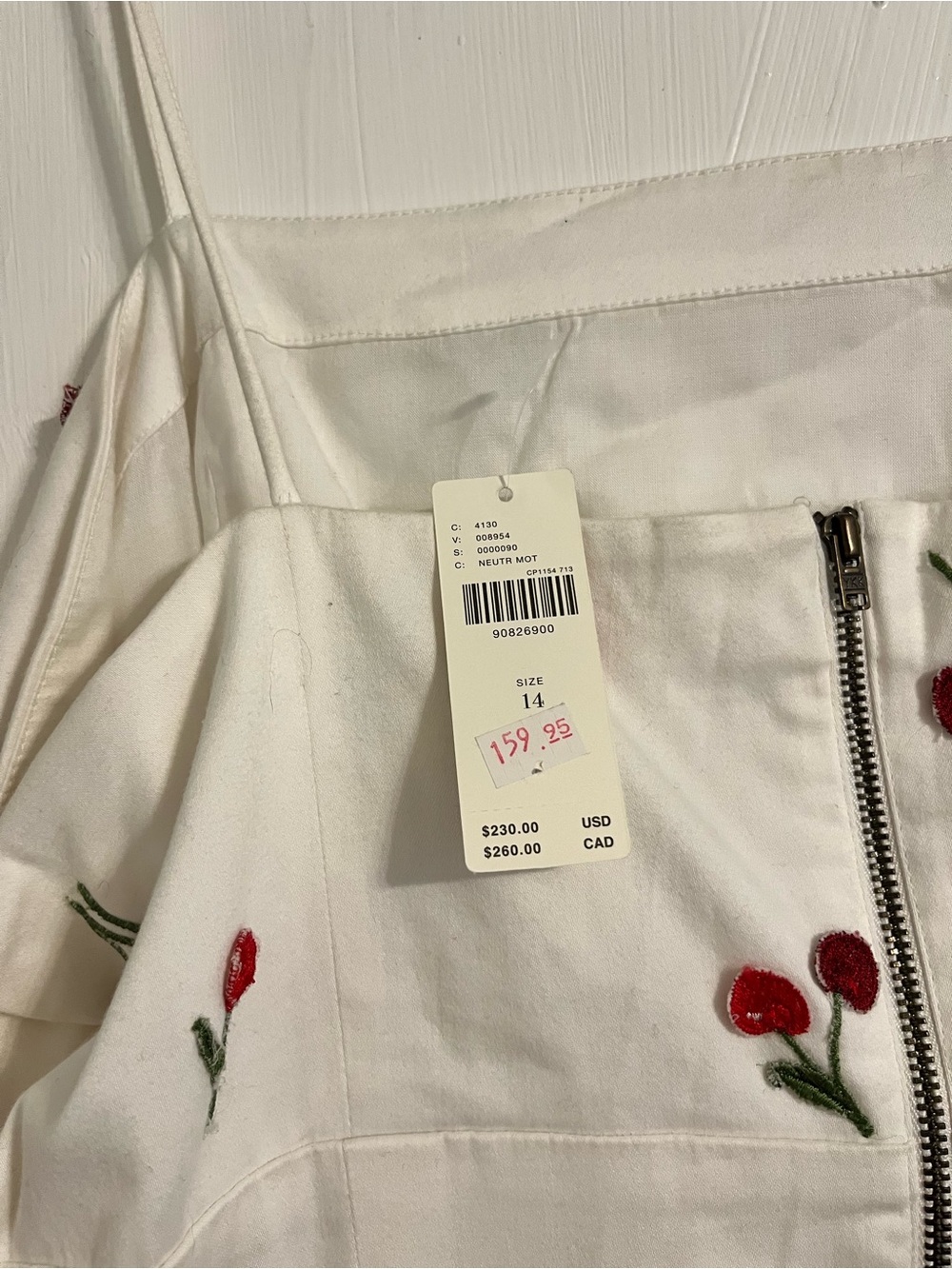 Maeve White Cherry-Print Spaghetti-Strap Mini Dress - Picture 5 of 5